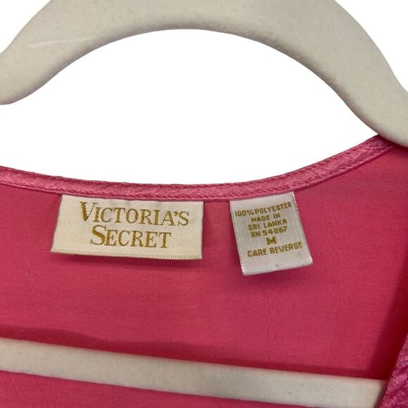 Vintage Victoria's Secret button up Vintage Gold Label PJ Top sz M - Picture 8 of 15